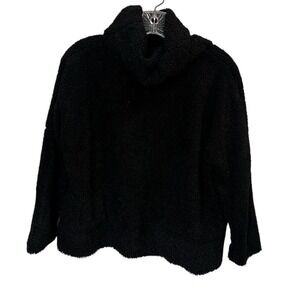 Tuckernuck Women's XS Black Funnel Neck Teddy Fleece Pullover